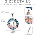 wholesale 925 Sterling Silver Blue Crystal Mother & Child Pendant with Pink Roses - Perfect Gift for Mom-0-2