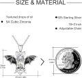 wholesale Sterling Silver Crystal Bat Pendant Necklace Gothic Animal Jewelry Gift for Women-0-10