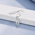 wholesale 925 Sterling Silver White Opal Celtic Knot Drop Earrings with Leverbacks for Women-0-5