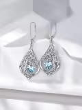 TOUPOP Sterling Silver Birthstone Tree Of Life Earrings-0-2