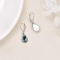 wholesale 925 Sterling Silver Labradorite Teardrop Celtic Filigree Leverback Earrings-0-4