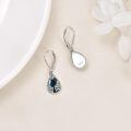 wholesale 925 Sterling Silver Labradorite Teardrop Celtic Filigree Leverback Earrings-0-4