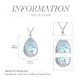 TOUPOP Sterling Silver Moonstone Bunny Teardrop Tree Of Life Pendant Necklace-0-3