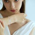wholesale 925 Sterling Silver Butterfly Opal Heart Chain Bracelet Platinum Plated For Women-0-2
