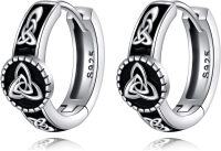 wholesale 925 Sterling Silver Celtic Knot Huggie Hoop Earrings for Men & Women - Unique Gift Idea-Celtic Knot Hoops