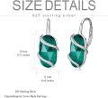 wholesale 925 Sterling Silver Emerald Drop Earrings for Women - May Birthstone Green Gemstone Dangle Jewelry-0-4