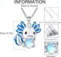 wholesale 925 Sterling Silver Blue Moonstone Axolotl Heart Pendant Necklace-0-6