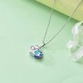 wholesale 925 Sterling Silver Blue Crystal Heart Elephant Pendant Necklace for Ashes Memory Jewelry-0-9
