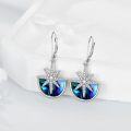 wholesale 925 Sterling Silver Starfish Abalone Shell Drop Dangle Earrings for Women Girls Ocean Beach  4cm Long-0-2