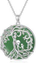 wholesale 14K Gold Sterling Silver Jade Tree of Life Necklace for Women-0-27