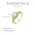 TOUPOP Yellow Gold 925 Sterling Silver Opal Moissanite Diamond Infinity Ring-0-3