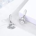 wholesale 925 Sterling Silver Adorable Puppy in Bowl Dangle Earrings Pet Lover Gift for Women Girls-0-1
