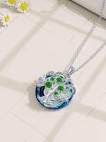 TOUPOP Sterling Silver Emerald Tree Of Life Necklace Birthday Gift For Women-0-1