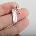 wholesale 925 Sterling Silver Strong is Beautiful Motivational Gym Buff Pendant Necklace with Dumbbell Charm - Inspirational Jewelry for Fitness Lovers-0-1