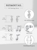 wholesale 925 Sterling Silver Music Note Stud Earring Sets for Women (3 pairs)-0-1