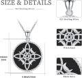 wholesale 925 Sterling Silver Pentagram Witch's Knot Pendant with Black Onyx and Moon Phase Design Necklace-0-5