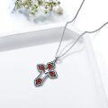 wholesale Sterling Silver Cross Pendant w Jade Red Agate Lapis Turquoise for Women-0-18