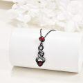wholesale 925 Sterling Silver Red Crystal Black Rose Infinity Pendant Necklace for Women Valentines Day Gifts-0-1