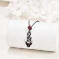 wholesale 925 Sterling Silver Red Crystal Black Rose Infinity Pendant Necklace for Women Valentines Day Gifts-0-1