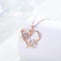 wholesale Rose Gold 925 Sterling Silver Heart Anchor Wheel Pendant Necklace - Nautical s for Women-0-1