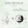 wholesale 925 Sterling Silver Cute Elephant Earrings With Heart Shape And Crystal Accents-0-4