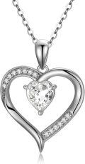 wholesale 14K Gold Crystal Heart Pendant Necklace - Eternal Love for Women (Length: Adjustable)-0-0