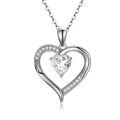 wholesale 14K Gold Crystal Heart Pendant Necklace - Eternal Love for Women (Length: Adjustable)-0-0