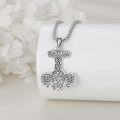 wholesale 925 Sterling Silver Norse Mjolnir Pendant with Celtic Knot Design - Viking Thors Hammer Necklace for Men & Women -0-1