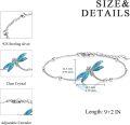 wholesale 925 Sterling Silver Blue Opal Dragonfly Anklet for Women - Adjustable Size-0-4