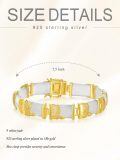wholesale 925 Sterling Silver Green Jade Link Bracelet Wholesale With Intricate Clasp Design-0-61