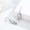 wholesale 925 Sterling Silver Blue Fire Opal & Moonstone Phoenix Drop Earrings for Women - Hypoallergenic Dangle Earings Gifts-0-1