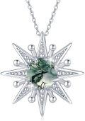 wholesale 925 Sterling Silver Green Jade Snowflake Pendant Necklace for Women - I Love You to the Moon and Back-0-0