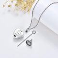 wholesale 925 Sterling Silver Heart Rose Cremation Jewelry Keepsake Urn Necklace for Ashes Memorial Gift 48 Chain Funnel Included-0-4
