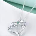 wholesale 925 Sterling Silver Green Simulated Emerald Palm Tree Pendant Necklace for Women-0-3