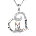 wholesale 925 Sterling Silver Crystal Dog Heart Pendant Necklace Wholesale for Women - Pet Lovers' s-0-0