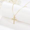 wholesale 14K Gold Diamond Cross Pendant Necklace for Women - Christmas Gift-0-3