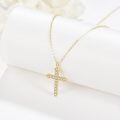 wholesale 14K Gold Diamond Cross Pendant Necklace for Women - Christmas Gift-0-3