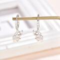 wholesale 925 Sterling Silver Elephant Shape Cubic Zirconia Huggie Hoop Earrings for Women Girls  43mm Diameter-0-1