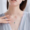 wholesale 925 Sterling Silver Platinum Plated Lightning Bolt Created Turquoise Pendant Necklace-0-4