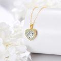 wholesale 14k Gold Heart Pendant Necklace Wholesale With Lab Diamond Center Stone-0-1