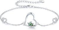 wholesale 925 Sterling Silver Heart & Opal Sea Turtle Charm Anklet Beach Jewelry for Women Girls 7-8inch Adjustable Chain Length-C-Blue