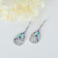 wholesale 925 Sterling Silver 925 Abalone Shell Teardrop Filigree Dangle Earrings-0-2
