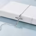 wholesale 925 Sterling Silver Cross Pendant Chain Link Bracelet Wholesale  for Girls and Women-0-4
