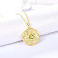 wholesale 925 Sterling Silver Birthstone Sun Coin Pendant Necklace for Women-0-1