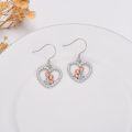 wholesale 925 Sterling Silver Circle Rose Flower Dangle Earrings s for Her Him-0-1