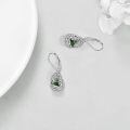 wholesale 925 Sterling Silver Tree Of Life Drop Earrings Wholesale With Green Stone-0-51