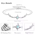 wholesale 925 Sterling Silver Star Moonstone Charm Anklets Wholesale with Wings and Chain for Women Girls Beach  7 Adjustable Size-0-4
