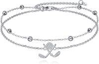 wholesale 925 Sterling Silver Golf Club Charm Anklet for Women's Gifts-Golf