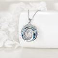 wholesale 925 Sterling Silver Blue Crystal Phoenix Rebirth Pendant Necklace-0-3