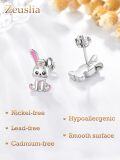 wholesale 925 Sterling Silver Bunny Rabbit Stud Earrings for Nurses - Cute Cartoon Animal  Set-0-2